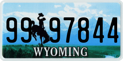 WY license plate 9997844