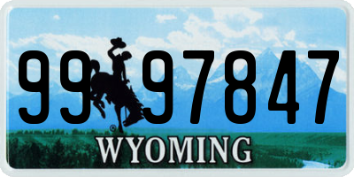 WY license plate 9997847