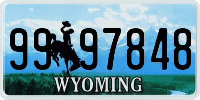 WY license plate 9997848