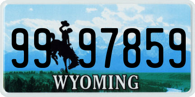 WY license plate 9997859