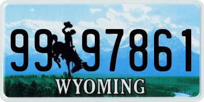 WY license plate 9997861