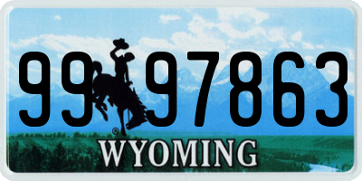 WY license plate 9997863