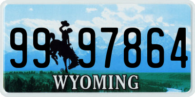 WY license plate 9997864