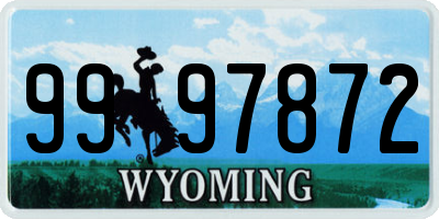 WY license plate 9997872