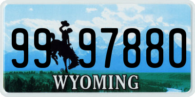 WY license plate 9997880