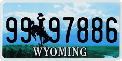 WY license plate 9997886