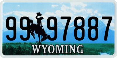 WY license plate 9997887