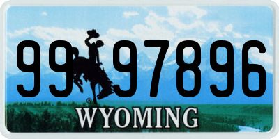 WY license plate 9997896