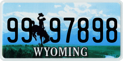 WY license plate 9997898