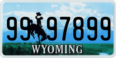WY license plate 9997899