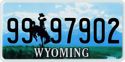 WY license plate 9997902