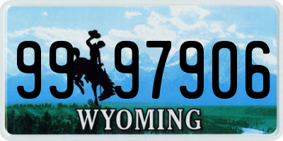 WY license plate 9997906