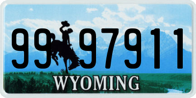 WY license plate 9997911