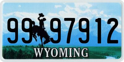 WY license plate 9997912