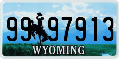 WY license plate 9997913