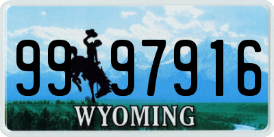 WY license plate 9997916