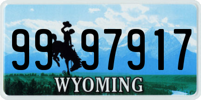 WY license plate 9997917