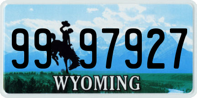 WY license plate 9997927