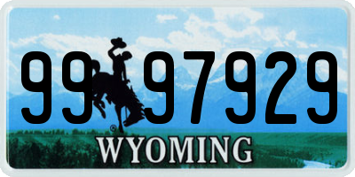 WY license plate 9997929