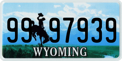 WY license plate 9997939