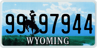 WY license plate 9997944