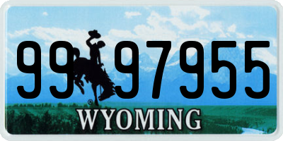 WY license plate 9997955