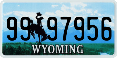 WY license plate 9997956