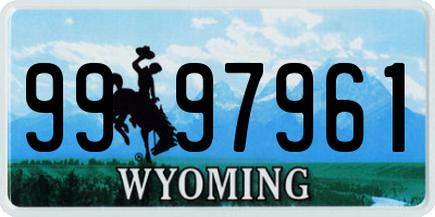 WY license plate 9997961