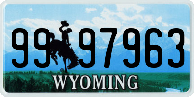 WY license plate 9997963