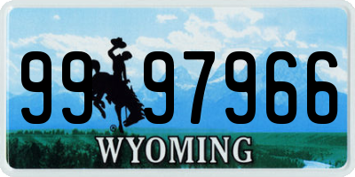 WY license plate 9997966