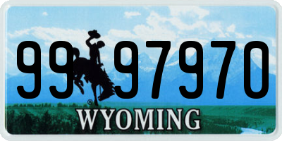 WY license plate 9997970