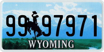 WY license plate 9997971