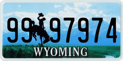 WY license plate 9997974