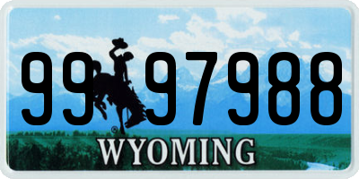 WY license plate 9997988