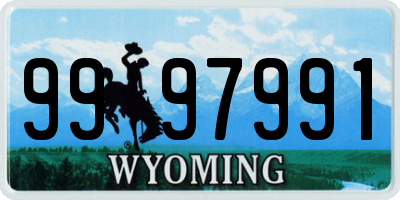 WY license plate 9997991