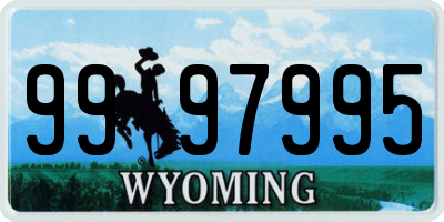 WY license plate 9997995