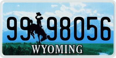 WY license plate 9998056