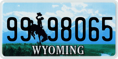 WY license plate 9998065