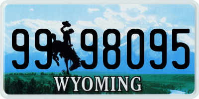 WY license plate 9998095