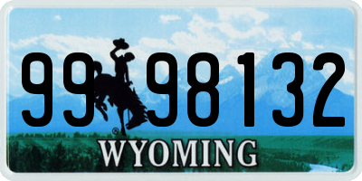 WY license plate 9998132