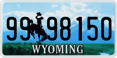 WY license plate 9998150