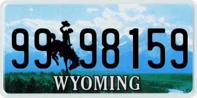 WY license plate 9998159