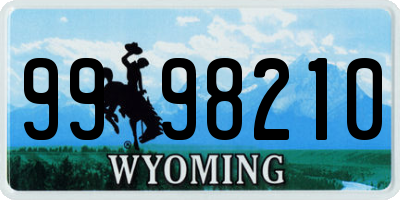 WY license plate 9998210