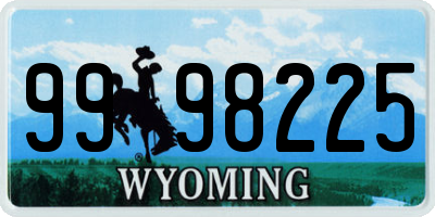 WY license plate 9998225