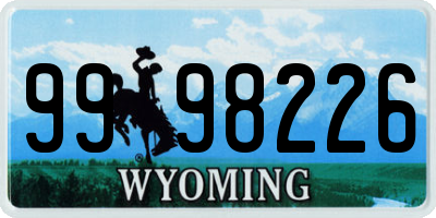 WY license plate 9998226