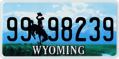 WY license plate 9998239