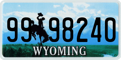 WY license plate 9998240