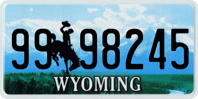 WY license plate 9998245