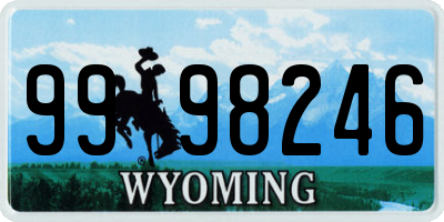 WY license plate 9998246