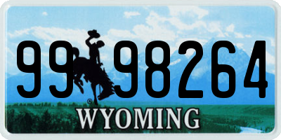 WY license plate 9998264
